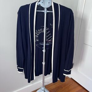 Talbots Navy Plus Petite Cardigan